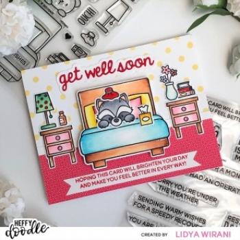 Heffy Doodle Bed Heads   Clear Stamps - Stempel 