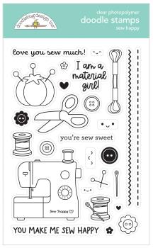 Doodlebug Design "Sew Happy" Stamps - Stempel