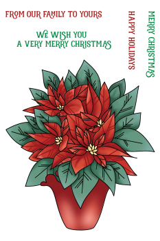 LDRS-Creative Potted Poinsettia 4x6 Inch Clear Stamps