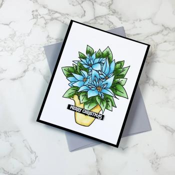 LDRS-Creative Potted Poinsettia 4x6 Inch Clear Stamps