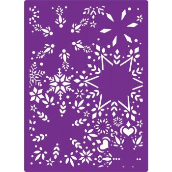 Gemini Snowflake Medley 3D Embossing Folder & Stencil - Prägefolder & Schablone