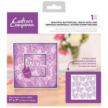 Crafters Companion -Beautiful Butterflies Background - Stencil - Schablone