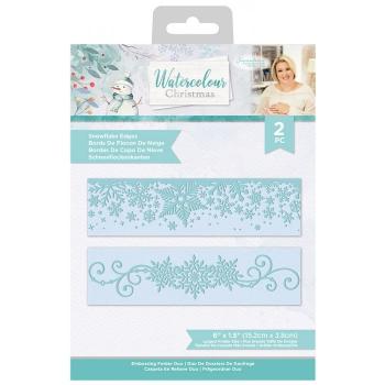 Crafters Companion -Watercolour Christmas Embossing Folder Snowflake Edges - Prägefolder