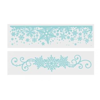 Crafters Companion -Watercolour Christmas Embossing Folder Snowflake Edges - Prägefolder
