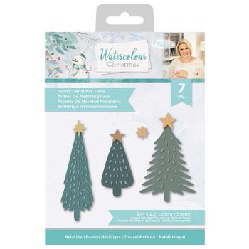 Crafters Companion -Watercolour Christmas Metal Die Quirky Christmas Trees - Stanze