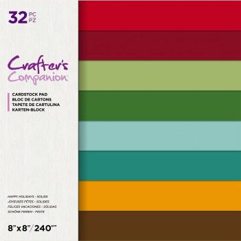 Crafters Companion - Happy Holidays 8x8 Inch Textured Cardstock - 8" Paper Pack