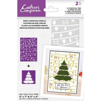 Crafters Companion -O' Christmas Tree Simple Christmas - Stencil - Schablone