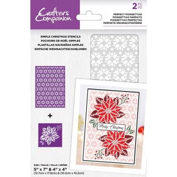 Crafters Companion -Perfect Poinsettias Simple Christmas - Stencil - Schablone