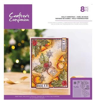 Crafters Companion - Holly Christmas  - Clear Stamps