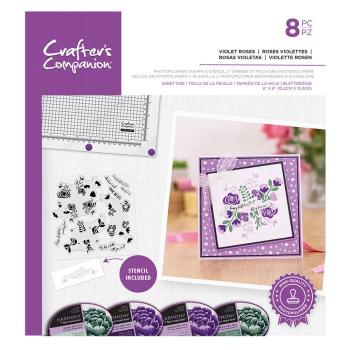 Crafters Companion -Violet Roses - Stempel & Stencil