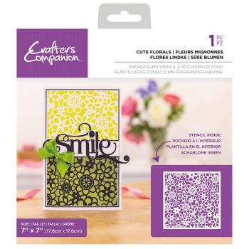 Crafters Companion -Cute Florals Background - Stencil - Schablone