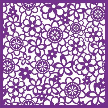 Crafters Companion -Cute Florals Background  - Stencil - Schablone