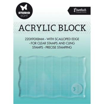 Studio Light - Essentials acrylic block for clear and cling stamps with grid 5x8
