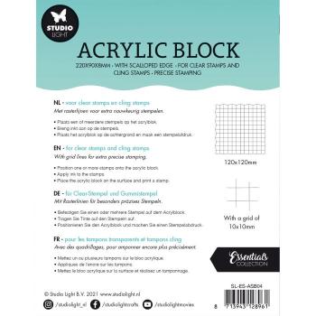 Studio Light - Essentials acrylic block for clear and cling stamps with grid 12x12