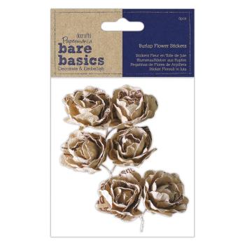 Papermania Burlap "Flowers Blousey" (6Stk) Leinenstoff