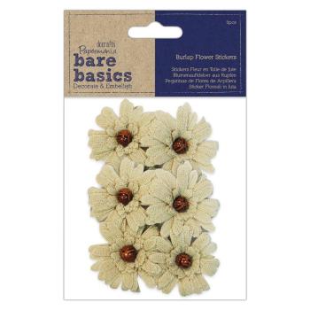 Papermania Burlap "Flowers Bead" (6Stk) Leinenstoff