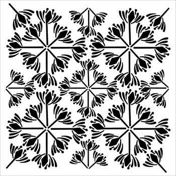 The Crafters Workshop Garden Tile   Stencil - Schablone 6x6"