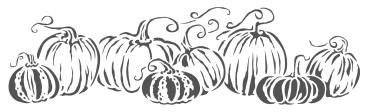 The Crafters Workshop Pumpkins in a Row   Stencil - Schablone 16x6"