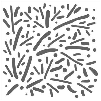 The Crafters Workshop Scattered Branches   Stencil - Schablone 6x6"
