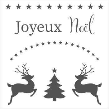 The Crafters Workshop Joyeux Noel   Stencil - Schablone 6x6"