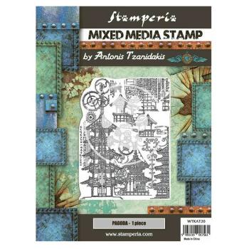 Stamperia Stempel "Sir Vagabond in Japan Pagoda" Natural Rubber Stamp - (Naturkautschukstempel)