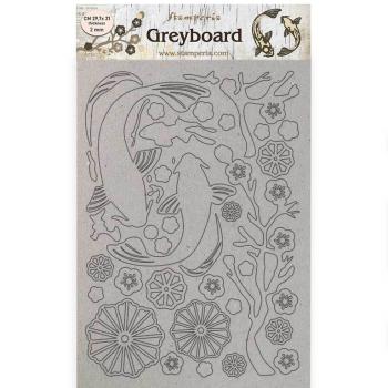 Stamperia " Sir Vagabond in Japan Fish" Greyboard Die Cuts - Stanzteile aus Graupappe