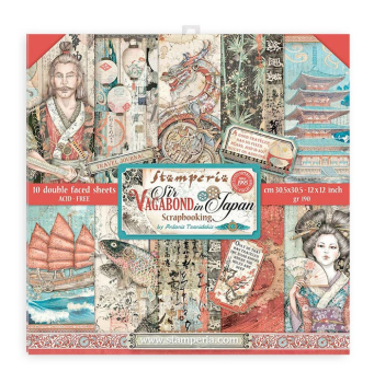 Stamperia "Sir Vagabond in Japan" 12x12" Paper Pack - Cardstock