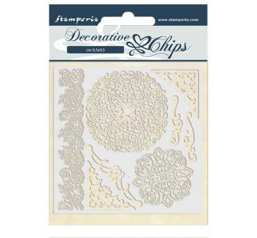 Stamperia " Passion Laces and Corners" Decorative Chips - Holzmotive