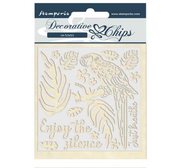 Stamperia " Amazonia Parrot" Decorative Chips - Holzmotive