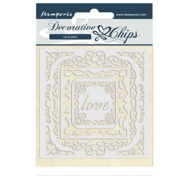 Stamperia " Atelier des Arts Love Frames" Decorative Chips - Holzmotive