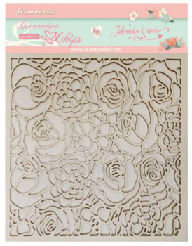 Stamperia " 14x14cm Texture of Roses" Decorative Chips - Holzmotive