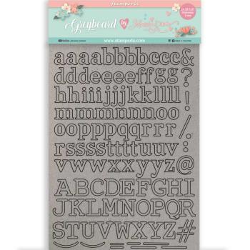 Stamperia " Circle of Love Alphabet" Greyboard Die Cuts - Stanzteile aus Graupappe