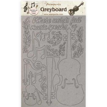Stamperia " Passion Violin" Greyboard Die Cuts - Stanzteile aus Graupappe