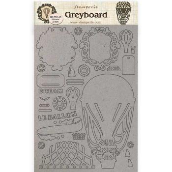 Stamperia " Voyages Fantastiques Air Baloon" Greyboard Die Cuts - Stanzteile aus Graupappe