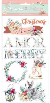 Stamperia " Amor Merry Christmas" Chipboards