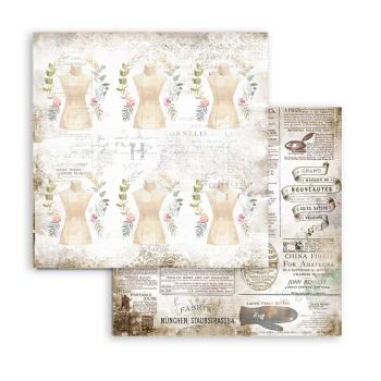Stamperia "Romantic Threads" 8x8" Paper Pack - Cardstock