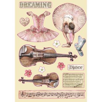 Stamperia " Passion Violin and Dance" Wooden Shapes - Holzteile