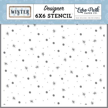 Echo Park "Sparkling Snow" Stencil - Schablone 6x6"