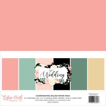 Echo Park "Wedding" 12x12" Coordinating Solids Paper - Cardstock