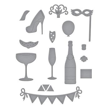 Spellbinders Die "Shopping Cart Party On! Etched" Stanzschablone
