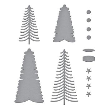 Spellbinders Die "Bottle Brush Trees Etched" Stanzschablone