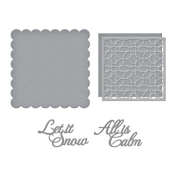 Spellbinders Die "All is Calm Word Frame Etched" Stanzschablone