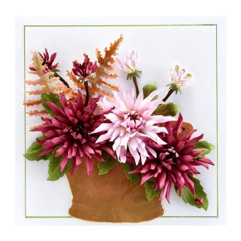 Spellbinders Die "Cactus Dahlia and Ornamental Garden Pottery Etched" Stanzschablone