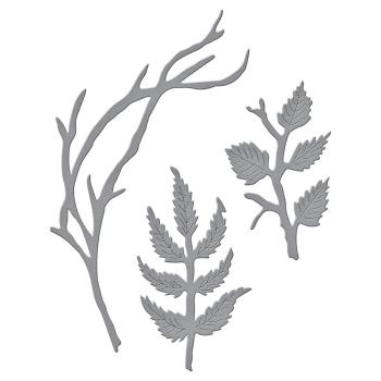 Spellbinders Die "Winter Bough and Evergreen Shrubs Etched" Stanzschablone