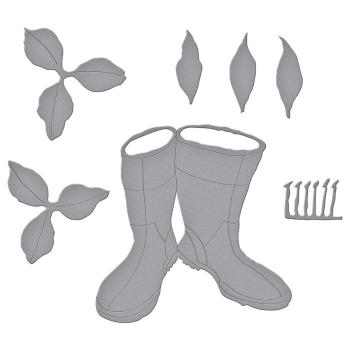 Spellbinders Die "Oriental Lily and Wellies Etched" Stanzschablone