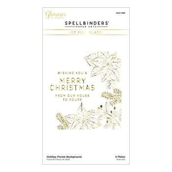 Spellbinders Hotfoil Plate - Holiday Florals Background Glimmer