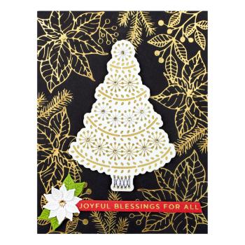 Spellbinders Hotfoil Plate - Holiday Florals Background Glimmer