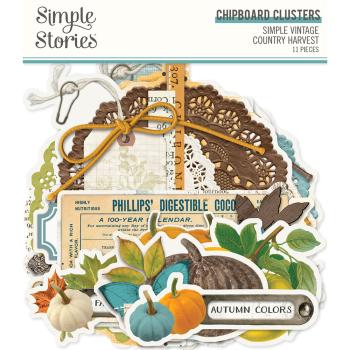  Simple Stories Simple Vintage Country Harvest Chipboard Clusters   Bits & Pieces -  Stanzteile
