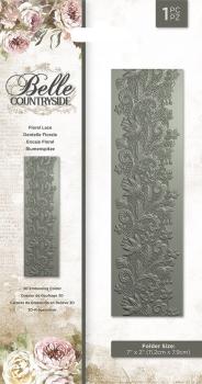 Crafters Companion -Belle Countryside 3D Embossing Folder Floral Lace - Prägefolder