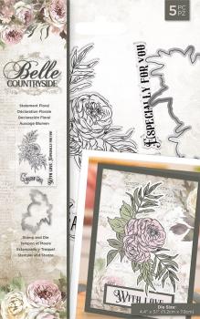 Crafters Companion - Belle Countryside Stamp & Die Statement Floral - Stanze & Stempel
